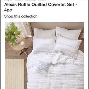 New Madison park Alexis ruffle 4 piece coverlet bedding set king/California king